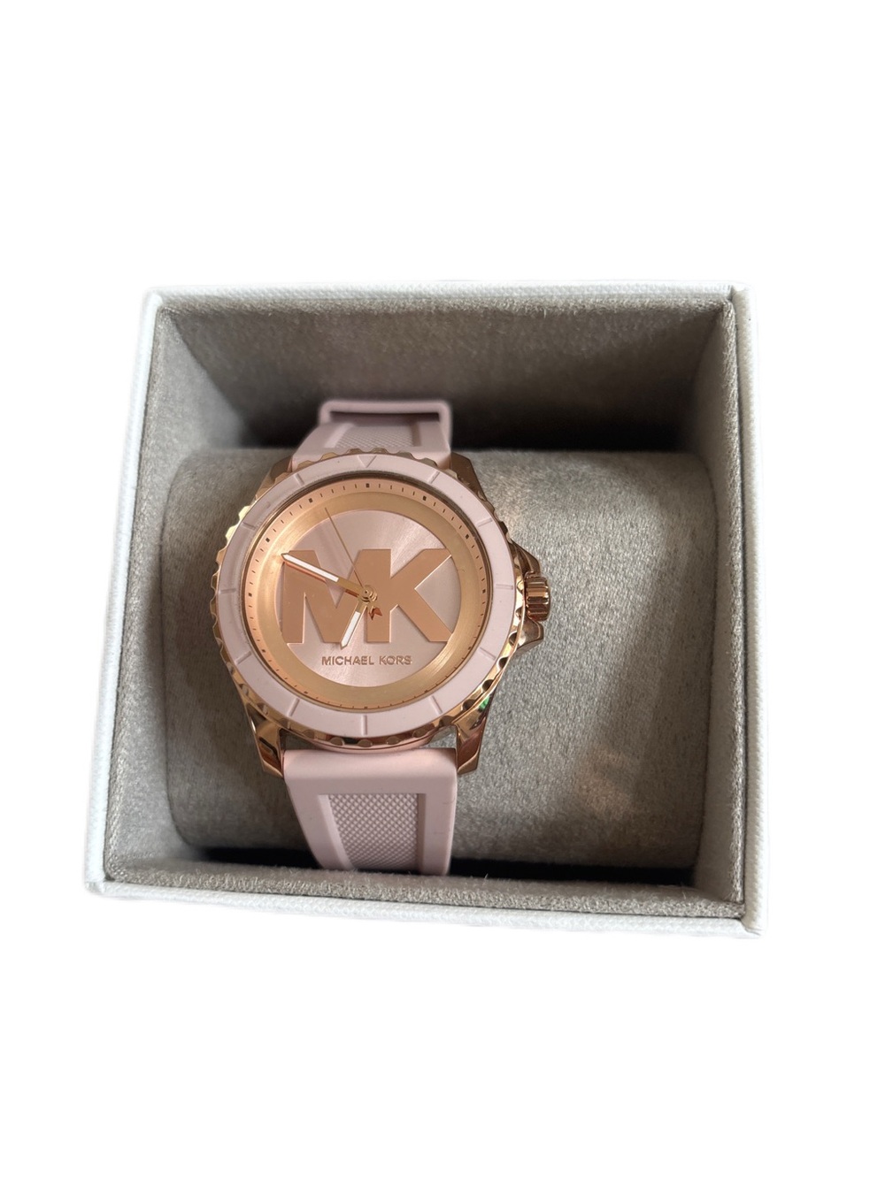 Michael Kors Rose Gold Dial Pink Silicone Strap Women's Watch